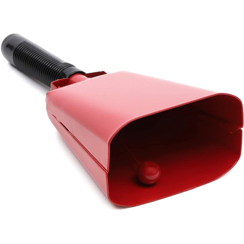 BLUE PANDA 9.5-Inch Cowbells - Stadium-Ready Red Cowbells for Sporting Events - Easy-Grip Steel Sports Noise Makers - Powerful Loud Noisemakers for Demonstrations - Pack of 2 - Image 4